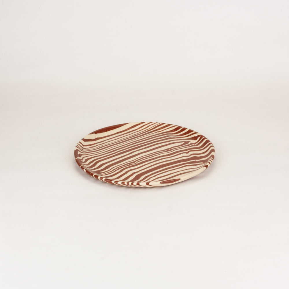 Terracotta & White Marble Ceramic Side Plate