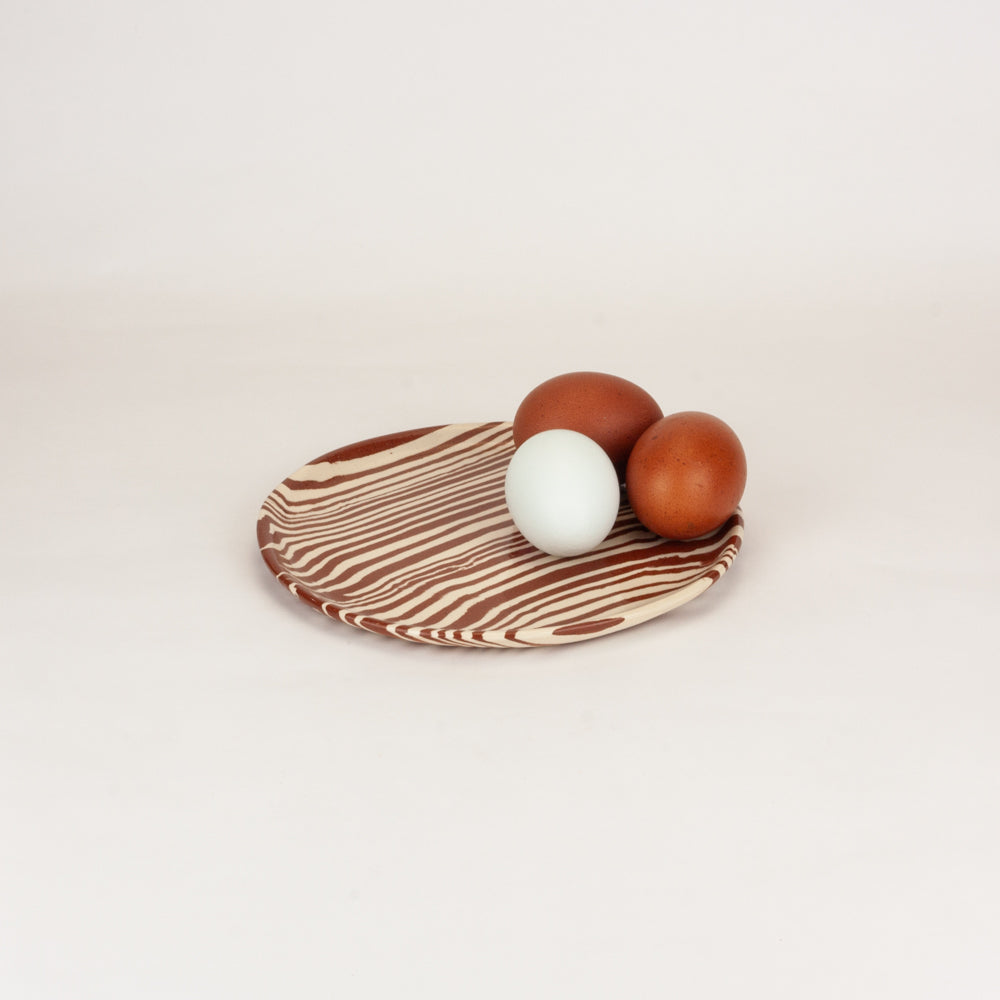 Terracotta & White Marble Ceramic Side Plate
