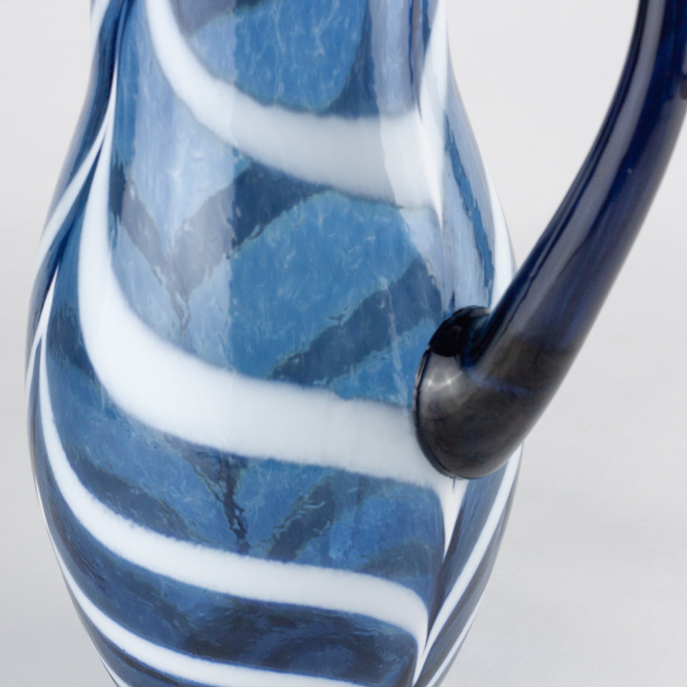 Noosline | Cobalt Blue & White Swirl Classic Glass Pitcher