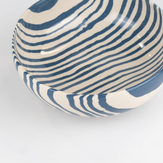 Azure Blue & White Marble Eye-Catching Ceramic Bowl